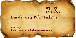 Daróczy Kálmán névjegykártya