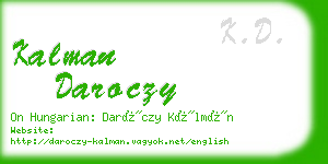 kalman daroczy business card