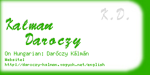kalman daroczy business card